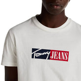 T-Shirt Uomo Tommy Jeans Logo Slim Beige | NonSoloSport