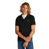 Polo Uomo Tommy Jeans Piquet Slim Placket Nero | NonSoloSport