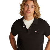 Polo Uomo Tommy Jeans Piquet Slim Placket Nero | NonSoloSport