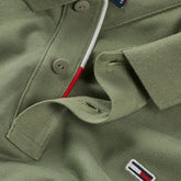 Polo Uomo Tommy Jeans Piquet Slim Placket Verde Militare | NonSoloSport