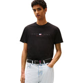 T-Shirt Uomo Tommy Jeans Flag Nero | NonSoloSport