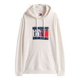 Felpa Uomo Tommy Jeans Logo Bandiera Bianco Avorio | NonSoloSport