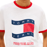 T-Shirt Uomo Tommy Jeans Wavy Bianco Rosso | NonSoloSport