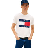 T-Shirt Uomo Tommy Jeans Big Flag Bianco | NonSoloSport