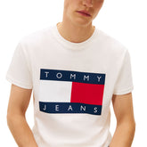 T-Shirt Uomo Tommy Jeans Big Flag Bianco | NonSoloSport