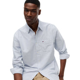Camicia Uomo Tommy Jeans Stripe Oxford Bianco Azzurro | NonSoloSport