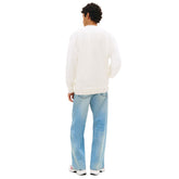 Felpa Uomo Tommy Jeans Logo Sueded Bianco Rosso Blu | NonSoloSport