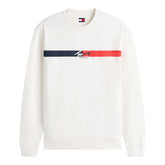 Felpa Uomo Tommy Jeans Logo Sueded Bianco Rosso Blu | NonSoloSport