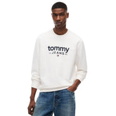 Felpa Uomo Tommy Jeans Regular Logo Graphic Extended Bianco | NonSoloSport