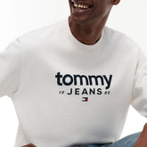Felpa Uomo Tommy Jeans Regular Logo Graphic Extended Bianco | NonSoloSport