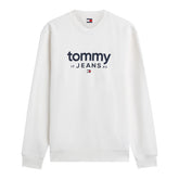Felpa Uomo Tommy Jeans Regular Logo Graphic Extended Bianco | NonSoloSport