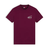 T-Shirt Uomo Tommy Jeans Signature Chest Bordeaux | NonSoloSport