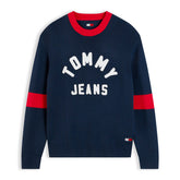 Maglione Uomo Tommy Jeans New Classics Blu Bianco | NonSoloSport
