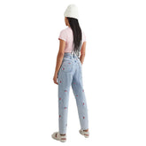 Tommy Jeans Pantalone Mom Aop Logo Donna Azzurro | NonSoloSport