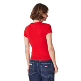 Tommy Jeans T-Shirt Logo 1 Essentials Donna Rosso | NonSoloSport