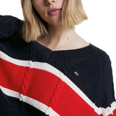 Tommy Jeans Pullover Crop Donna Blu | NonSoloSport