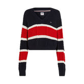 Tommy Jeans Pullover Crop Donna Blu | NonSoloSport