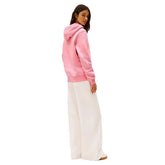Felpa Donna Tommy Jeans Logo Ricamo Rosa | NonSoloSport