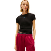 T-Shirt Donna Tommy Jeans Coste Nero | NonSoloSport
