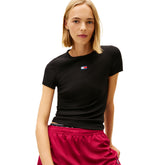 T-Shirt Donna Tommy Jeans Coste Nero | NonSoloSport