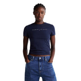 T-Shirt Donna Tommy Jeans Slim Fit Logo Blu | NonSoloSport