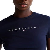 T-Shirt Donna Tommy Jeans Slim Fit Logo Blu | NonSoloSport
