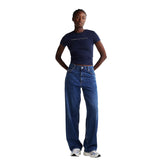 T-Shirt Donna Tommy Jeans Slim Fit Logo Blu | NonSoloSport