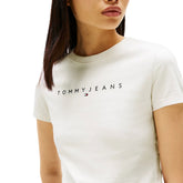 T-Shirt Donna Tommy Jeans Slim Fit Logo Bianco | NonSoloSport