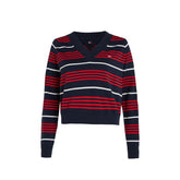 Maglione Donna Tommy Jeans Righe Blu Rosso | NonSoloSport