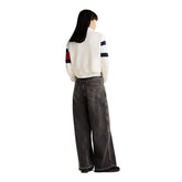 Maglioncino Donna Tommy Jeans Color Block Bianco | NonSoloSport