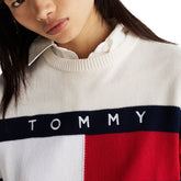 Maglioncino Donna Tommy Jeans Color Block Bianco | NonSoloSport