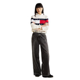Maglioncino Donna Tommy Jeans Color Block Bianco | NonSoloSport