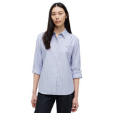 Camicia Donna Tommy Jeans Oxford Azzurro Bianco | NonSoloSport