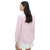 Camicia Donna Tommy Jeans Righe Oxford Rosa Bianco | NonSoloSport