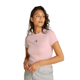 T-Shirt Donna Tommy Jeans Ess Logo Rosa | NonSoloSport