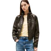 Giacca Bomber Donna Tommy Jeans Logo Retro Marrone | NonSoloSport