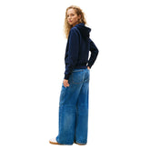 Felpa Donna Tommy Jeans Essential Logo Blu | NonSoloSport