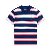 T-Shirt Donna Tommy Jeans Flag Embroidery Blu Scuro Bianco Rosso | NonSoloSport