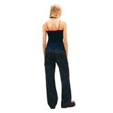 Canotta Donna Tommy Jeans Badge Blu Scuro Rosso | NonSoloSport