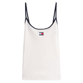 Canotta Donna Tommy Jeans Badge Bianco | NonSoloSport
