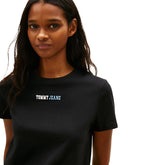 T-Shirt Donna Tommy Jeans Logo Nero | NonSoloSport