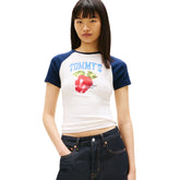 T-Shirt Donna Tommy Jeans Graphic Bianco Blu | NonSoloSport