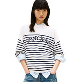Maglione Donna Tommy Jeans Logo Embroidery Bianco Blu | NonSoloSport