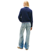 Maglione Donna Tommy Jeans Intarsia Flag Badge Blu Scuro | NonSoloSport