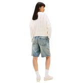 Maglione Donna Tommy Jeans Intarsia Flag Badge Bianco | NonSoloSport