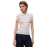 Polo Donna Tommy Jeans Slim Fit Righe Bianco | NonSoloSport
