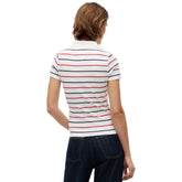 Polo Donna Tommy Jeans Slim Fit Righe Bianco | NonSoloSport