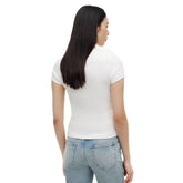 T-Shirt Donna Tommy Jeans Slim Script Rib Bianco | NonSoloSport