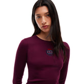 Maglia Donna Tommy Jeans Crest Bordeaux | NonSoloSport