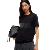 T-Shirt Donna Tommy Jeans Flag Bling Nero | NonSoloSport
